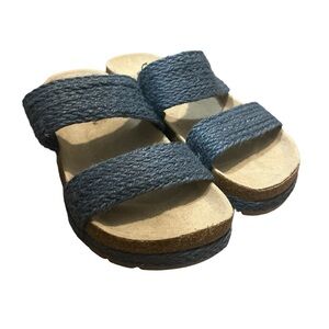 CL BY LAUNDRY Blue Woven Strap Sandals 5.5